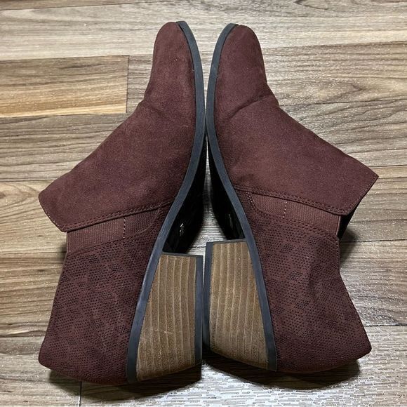 Dr. Scholl's Vegan Microfiber Zip Ankle Heeled Booties Women's Brown Size 8.5 - Picture 9 of 11